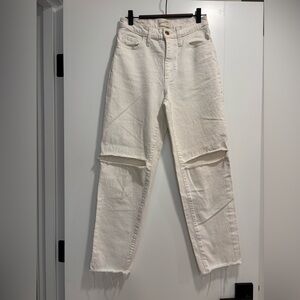Creamy White Ripped Jeans
